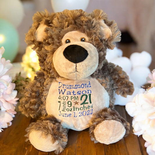 Personalized Fluffy Brown Bear