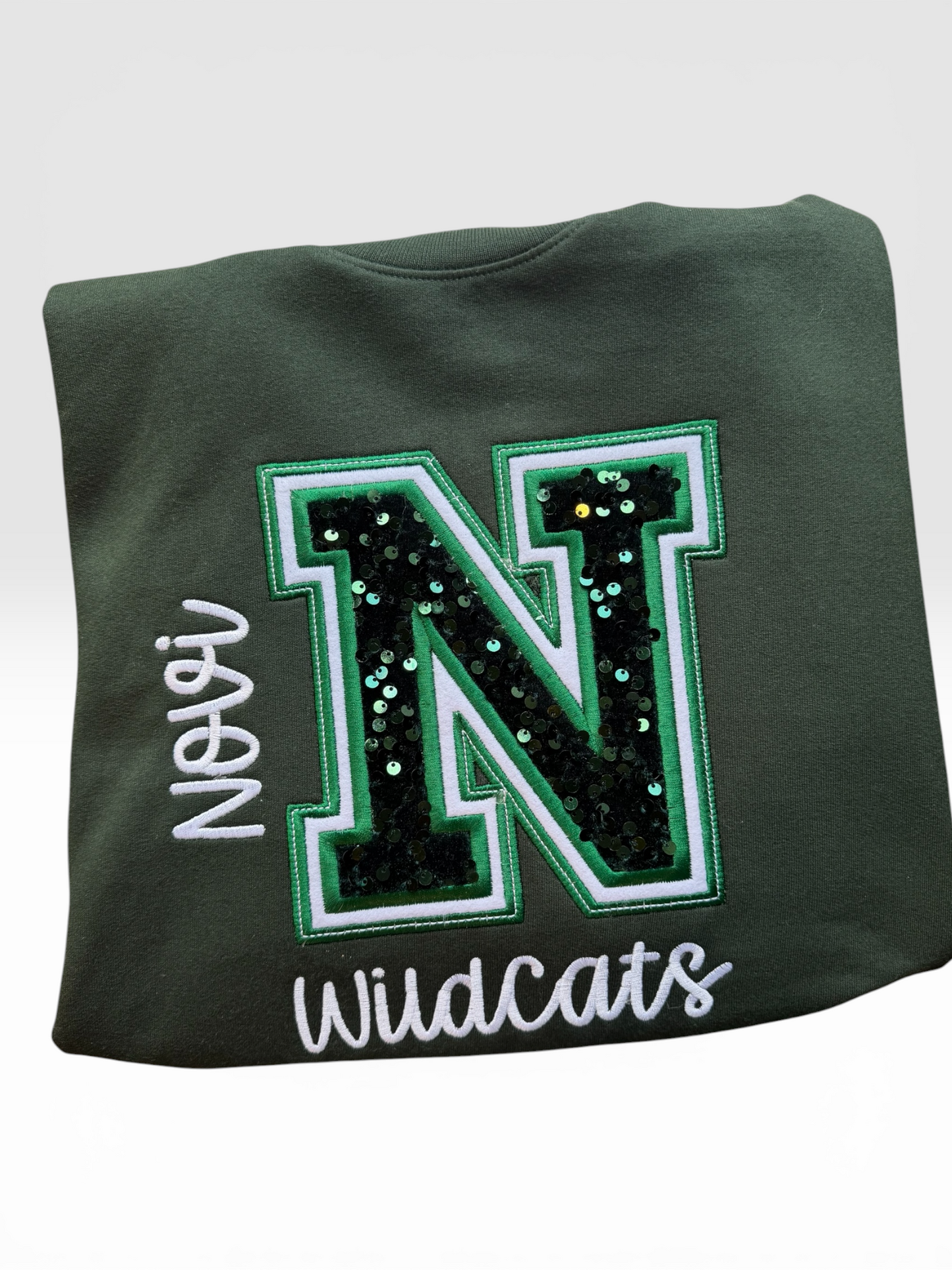 Custom Varsity Letter Double Applique Sequin Sweatshirt- Hoodie