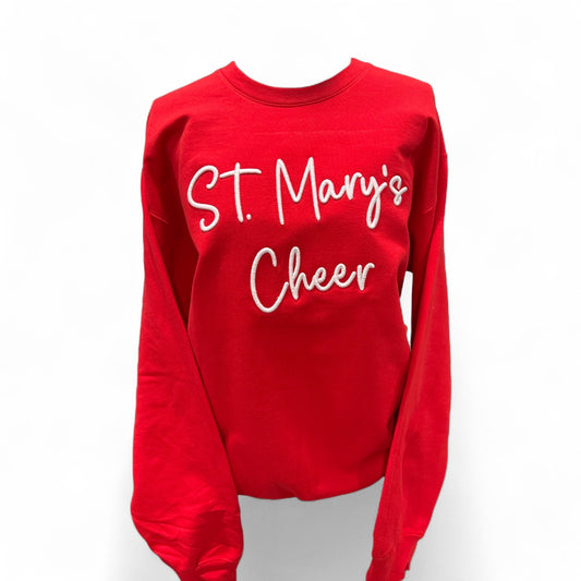 St. Mary's Cheer 3D Puff Embroidery Crew Neck Sweatshirt