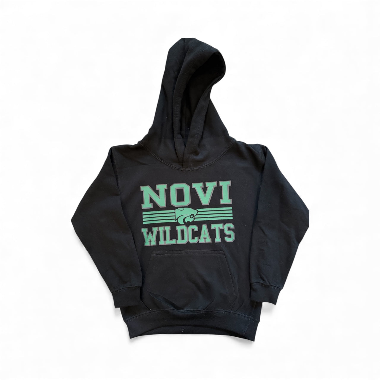 Clearance item -Novi Wildcats, Black Hooded Sweatshirt, Youth Sizes