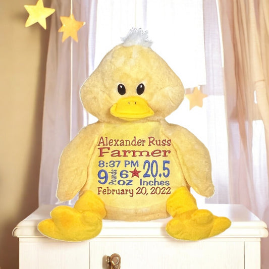 Personalized Duck Cubbie, Stuffed Animal