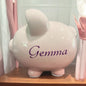 Personalized Pink Ombre Piggy Bank