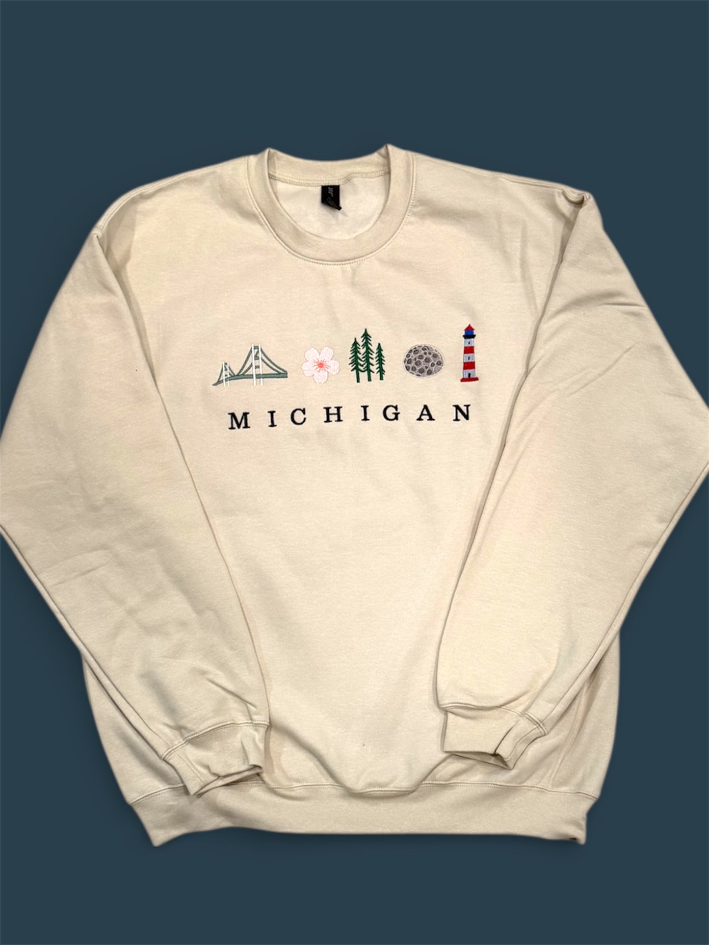 MICHIGAN Embroidered Crewneck Sweatshirt