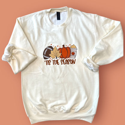'Tis The Season Fall Embroidered Sweatshirt