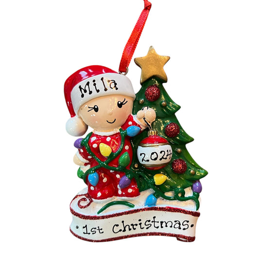 Baby Decorating Tree- Personalized Christmas Ornament