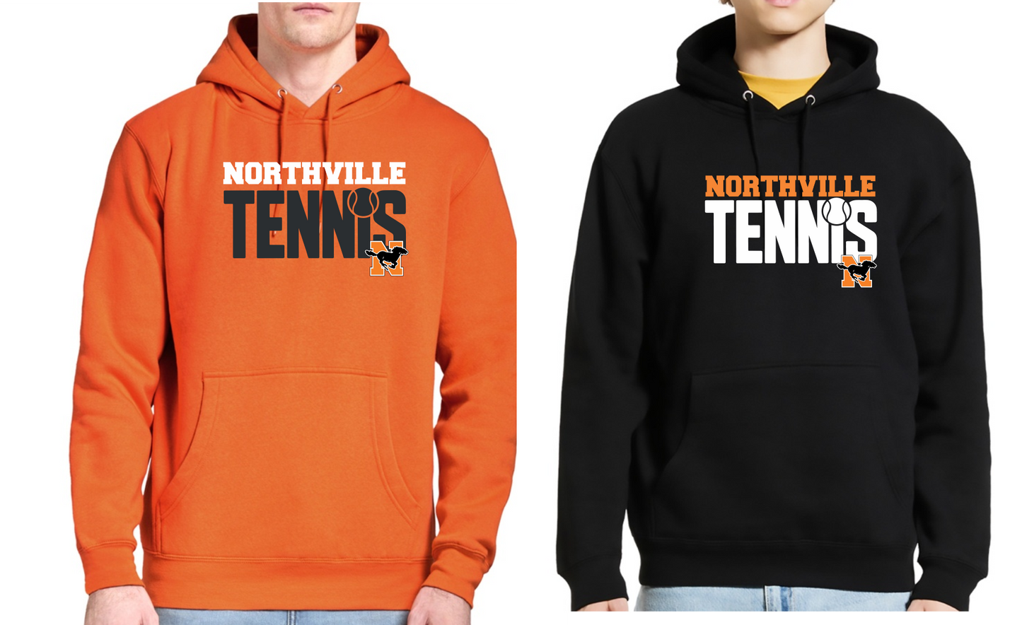 Northville Boys Tennis- Hooded Sweatshirt - Logo #2 Option