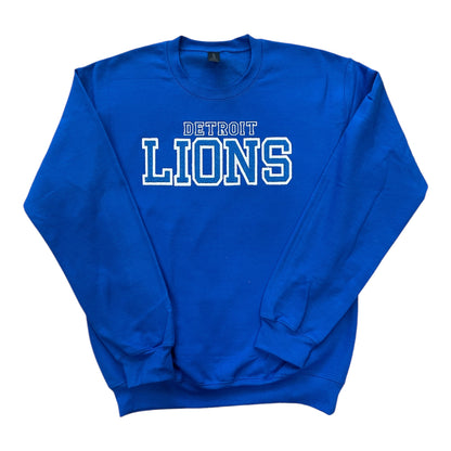 Detroit Lions varsity look, crew neck sweatshirt