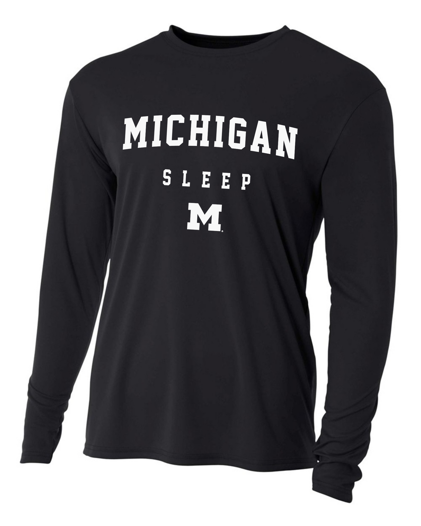 Michigan Sleep Long Sleeve Dri-fit Crew Neck, Men's Fit