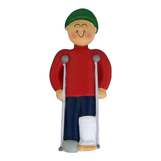 Broken Leg, Male- Personalized Christmas Ornament