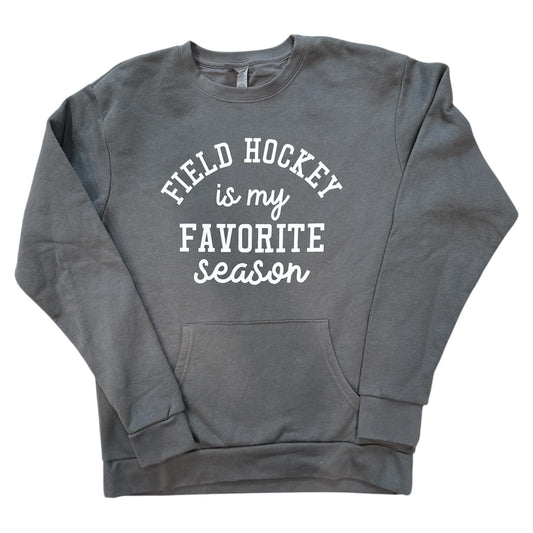 Field Hockey Favorite Season Crew Neck Sweatshirt, Adult Size M (Clearance)