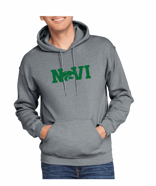 Novi Athletic Boosters Spirit Wear Sale, Gildan Heavy Cotton "NOVI" Graphite Hooded Sweatshirt