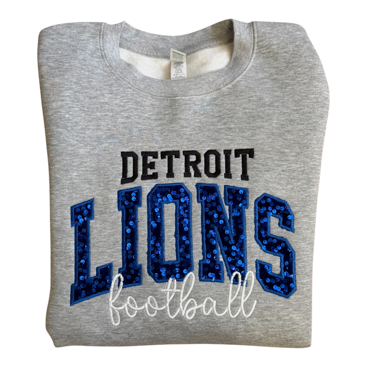Detroit Lions Sequins Cozy Crewneck Sweatshirt