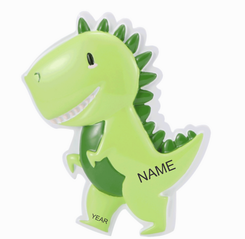 Green Dinosaur -Personalized Christmas Ornament