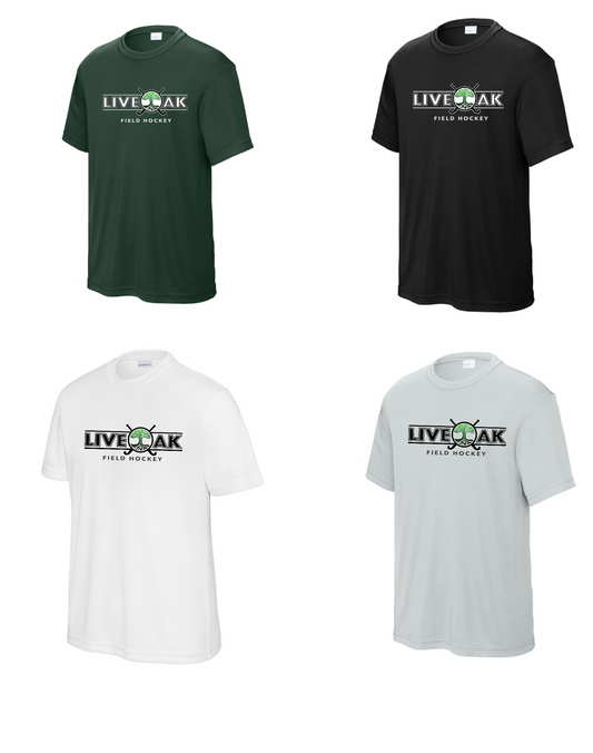 Live Oak Moisture Wicking T-Shirt (Horizontal Logo), Youth & Adult Sizing