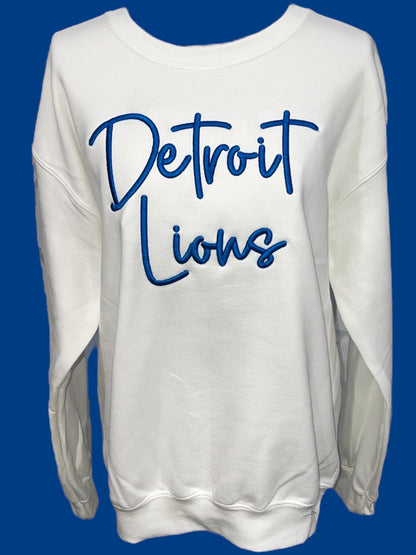 Detroit Lions 3D Puff Embroidered Sweatshirt