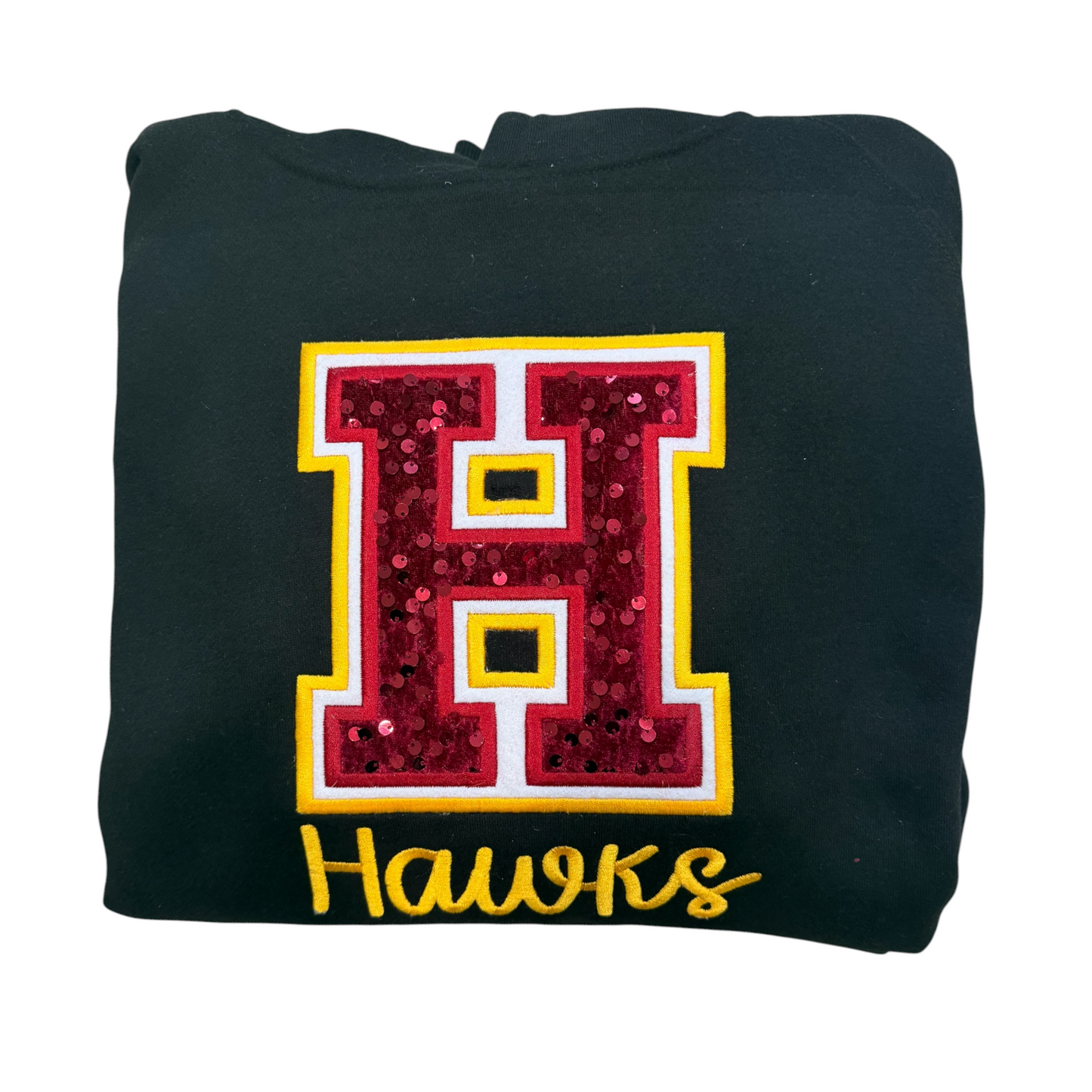 Custom Varsity Letter Double Applique Sequin Sweatshirt- Hoodie