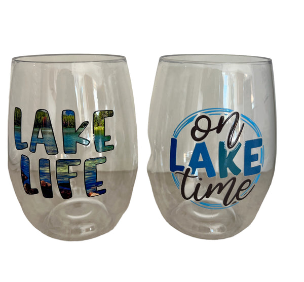 Lake themed shatterproof Govino Wine Glasses (set of 2)