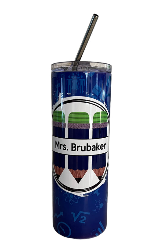 20 oz. Teacher thermos tumbler (Blue)