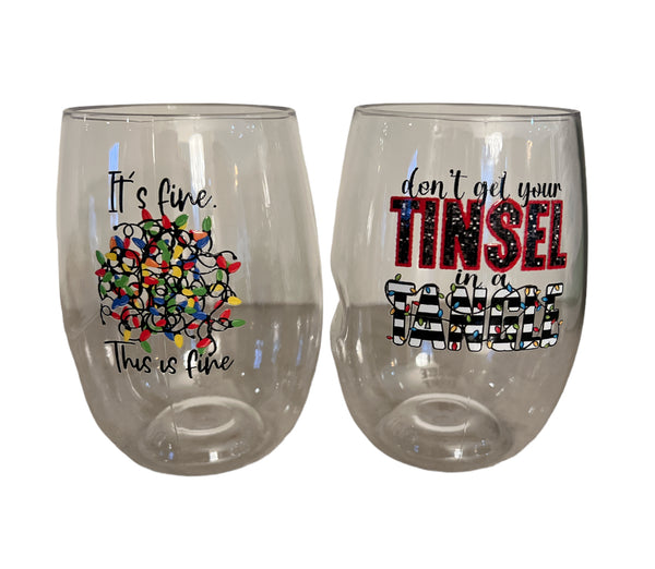 Tinsel in a Tangle  Shatterproof Govinos (set of 2)
