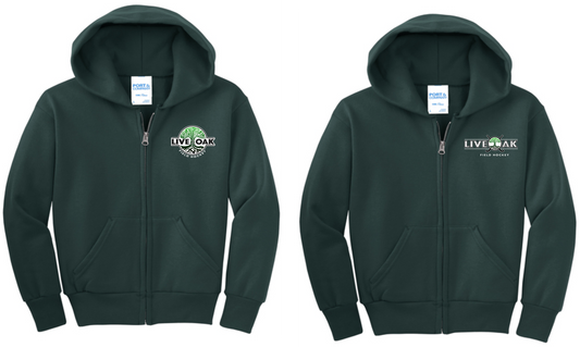 Live Oak Ful Zip Hoodie, Youth & Adult Sizing