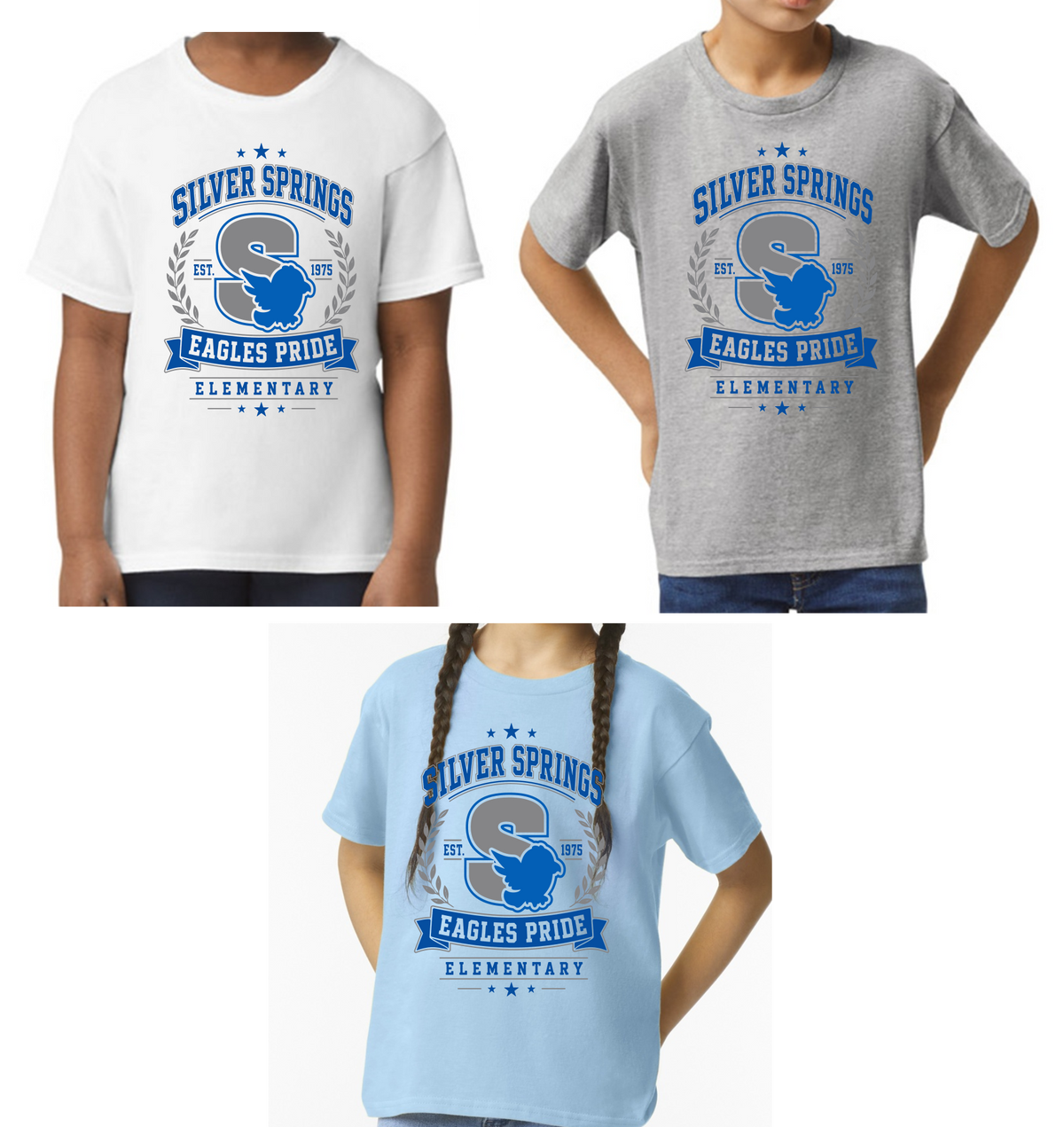 Silver Springs, Gildan Softstyle T-shirt, Youth and Adult Sizing, Logo 2, School Delivery