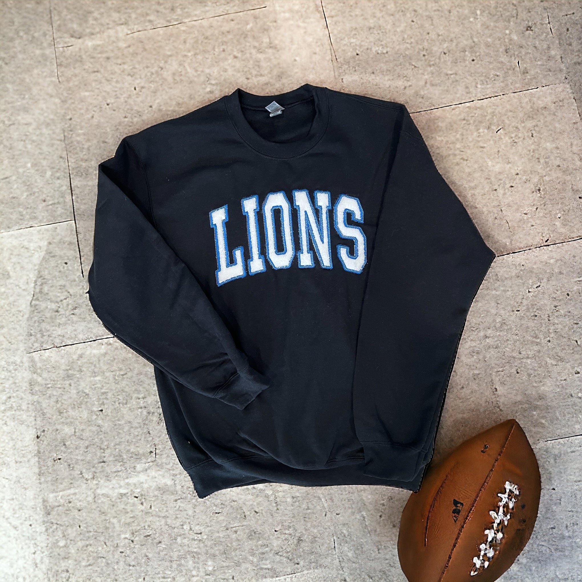 Detroit Lions varsity look, crew neck sweatshirt