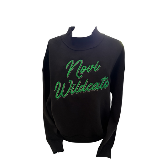 Novi Athletic Boosters Spirit Wear Sale, Mock Neck Sweatshirt, Novi Wildcats, Embroidered