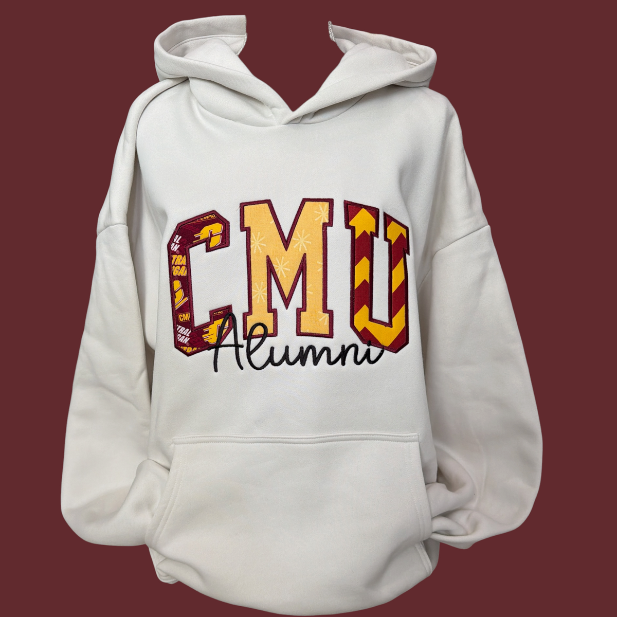 CMU Oversized, Custom Embroidered Applique Sweatshirt