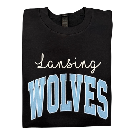 Lansing Wolves Embroidered Applique Sweatshirt, Adult
