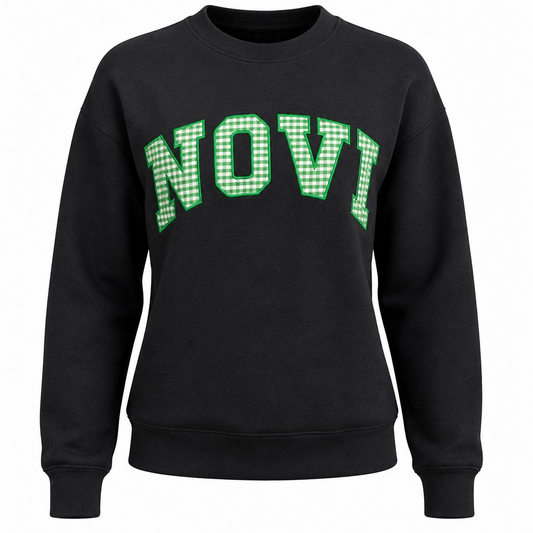 NOVI Gingham Applique Crewneck Sweatshirt, Youth and Adult
