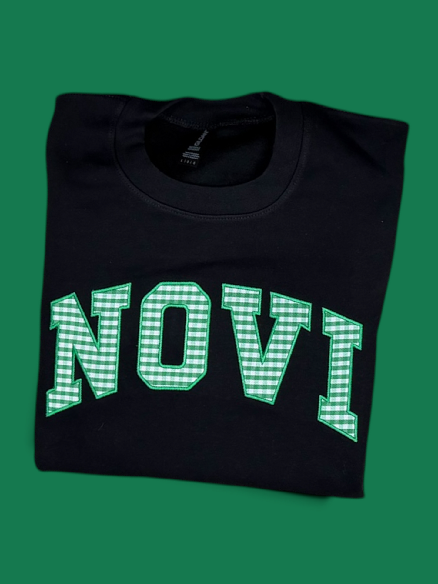 NOVI Gingham Applique Crewneck Sweatshirt, Youth and Adult