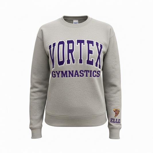 Vortex Gymnastics Varsity Letter Applique Crewneck Sweatshirt