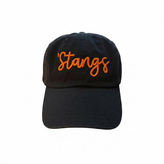 'Stangs Twill Ball Cap Hat- 3D PUFF Embroidered