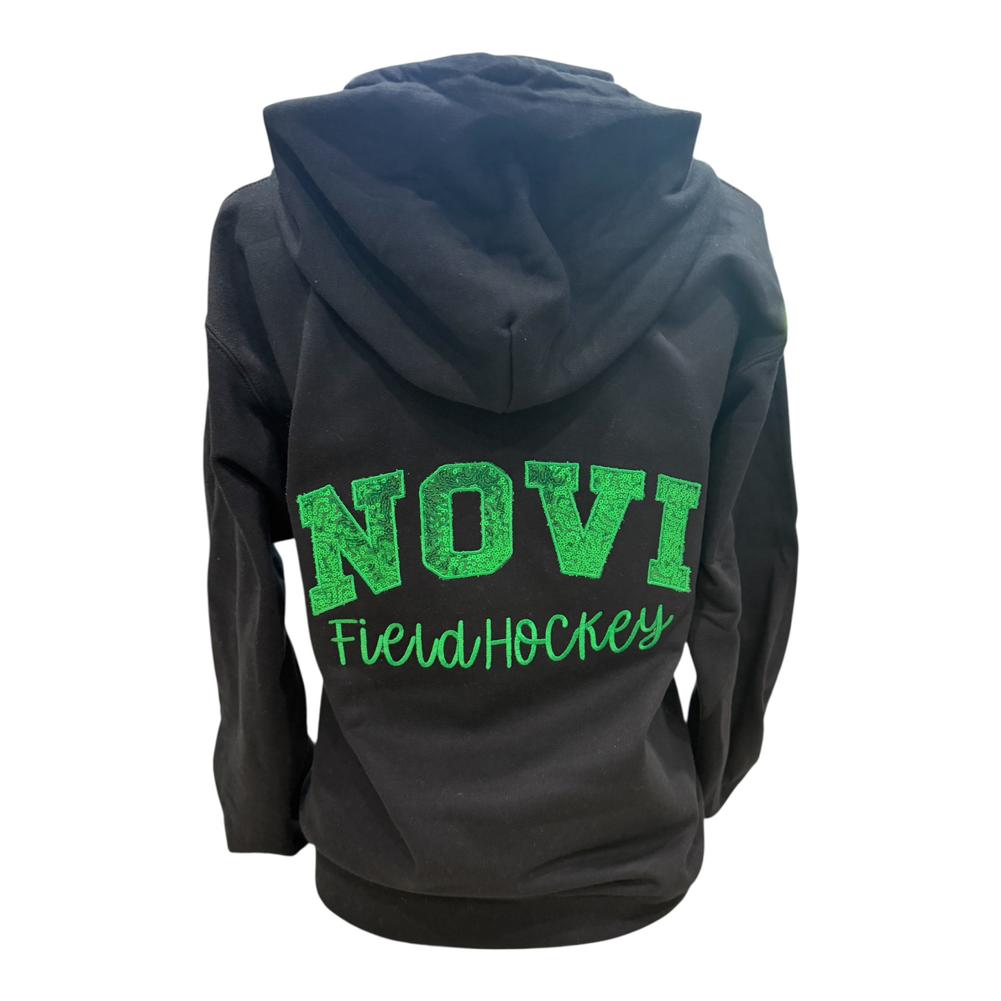 Novi Field Hockey, Full Zip Hooded Sweatshirt, Embroidered, Sequin