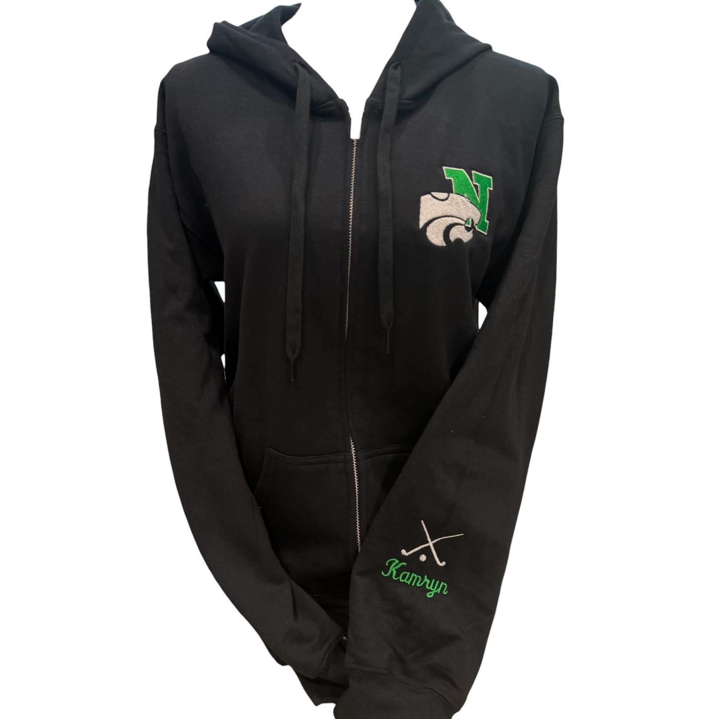 Novi Field Hockey, Full Zip Hooded Sweatshirt, Embroidered, Sequin