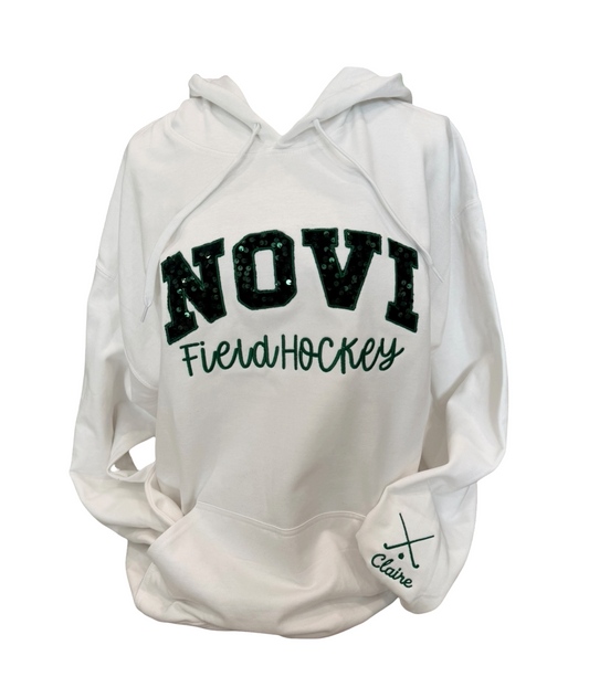 Novi Field Hockey, Hooded Sweatshirt, Embroidered, Sequin