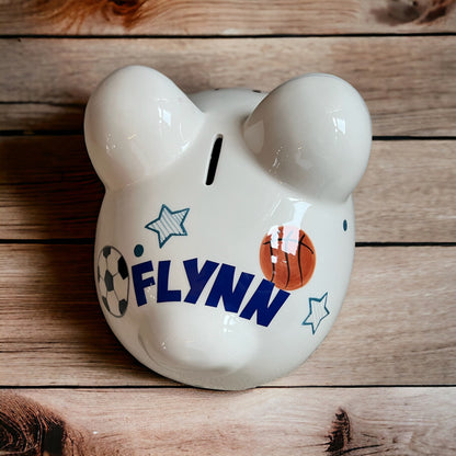 Personalized Sports Piggy Bank