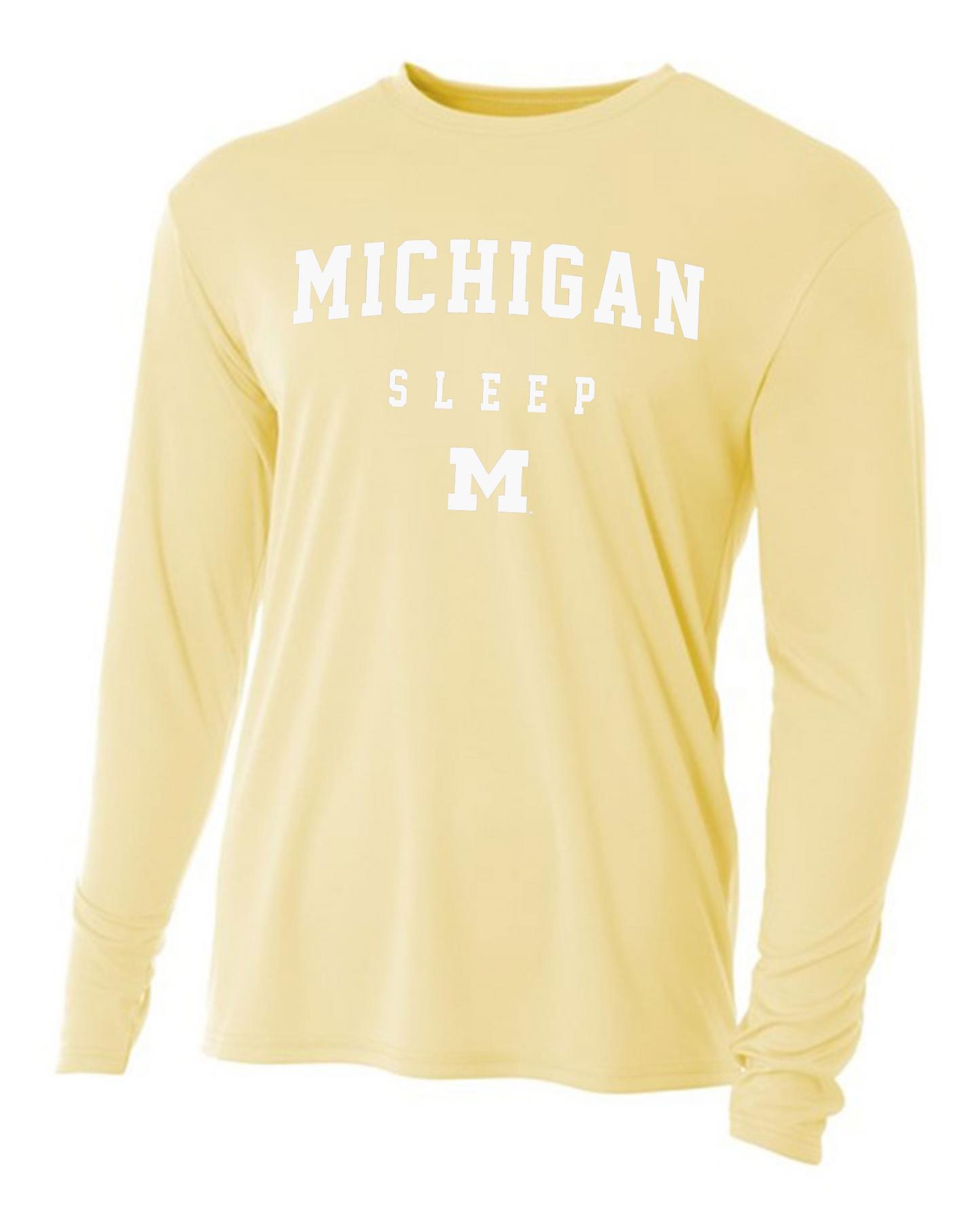 Michigan Sleep Long Sleeve Dri-fit Crew Neck, Men's Fit