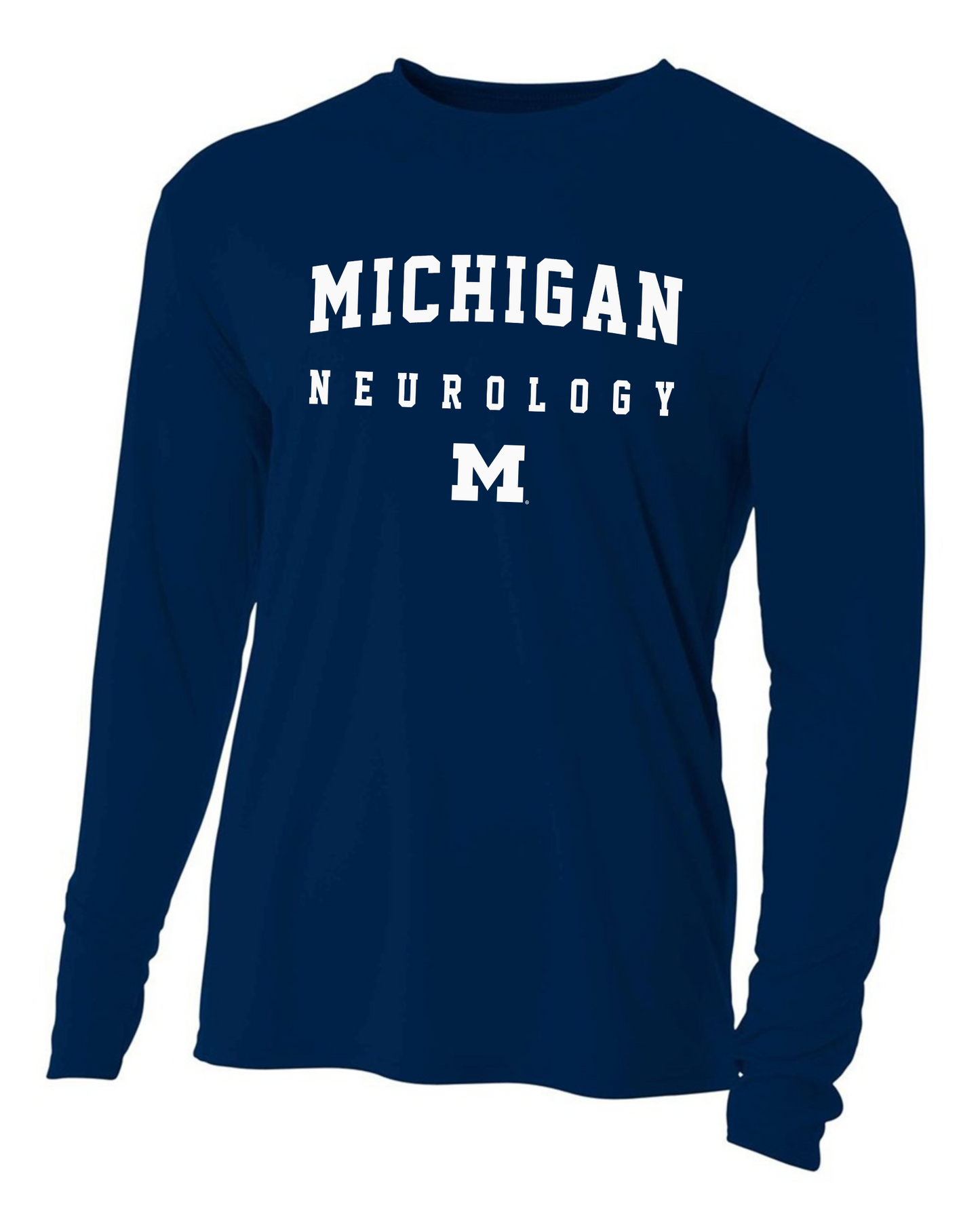 Michigan Neurology Long Sleeve Dri-fit Crew Neck, Men's Fit