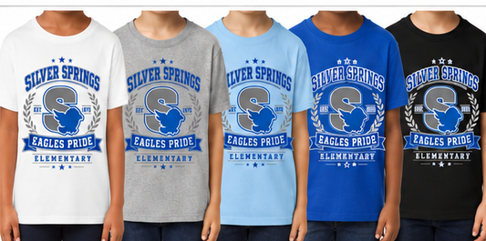 Silver Springs, Gildan Softstyle T-shirt, Youth and Adult Sizing, Logo 2, School Delivery