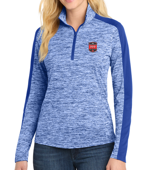 Troop 777-Sport-Tek® Women's PosiCharge® Electric Heather Colorblock 1/4-Zip Pullover