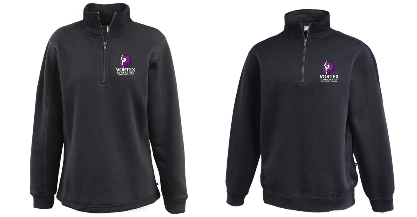 Vortex Gymnastics Center, 1/4 zip Fleece Sweatshirt, Youth & Adult Sizes