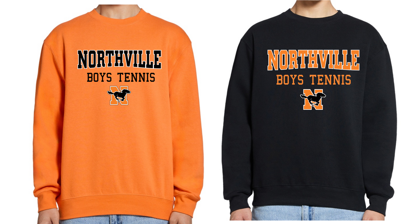 Northville Boys Tennis- Crewneck Sweatshirt - Logo #1 Option