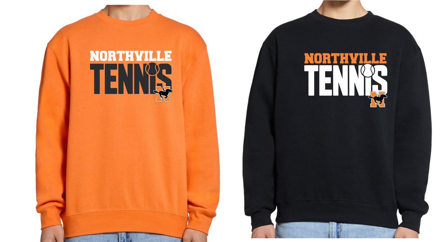 Northville Boys Tennis- Crewneck Sweatshirt - Logo #2 Option