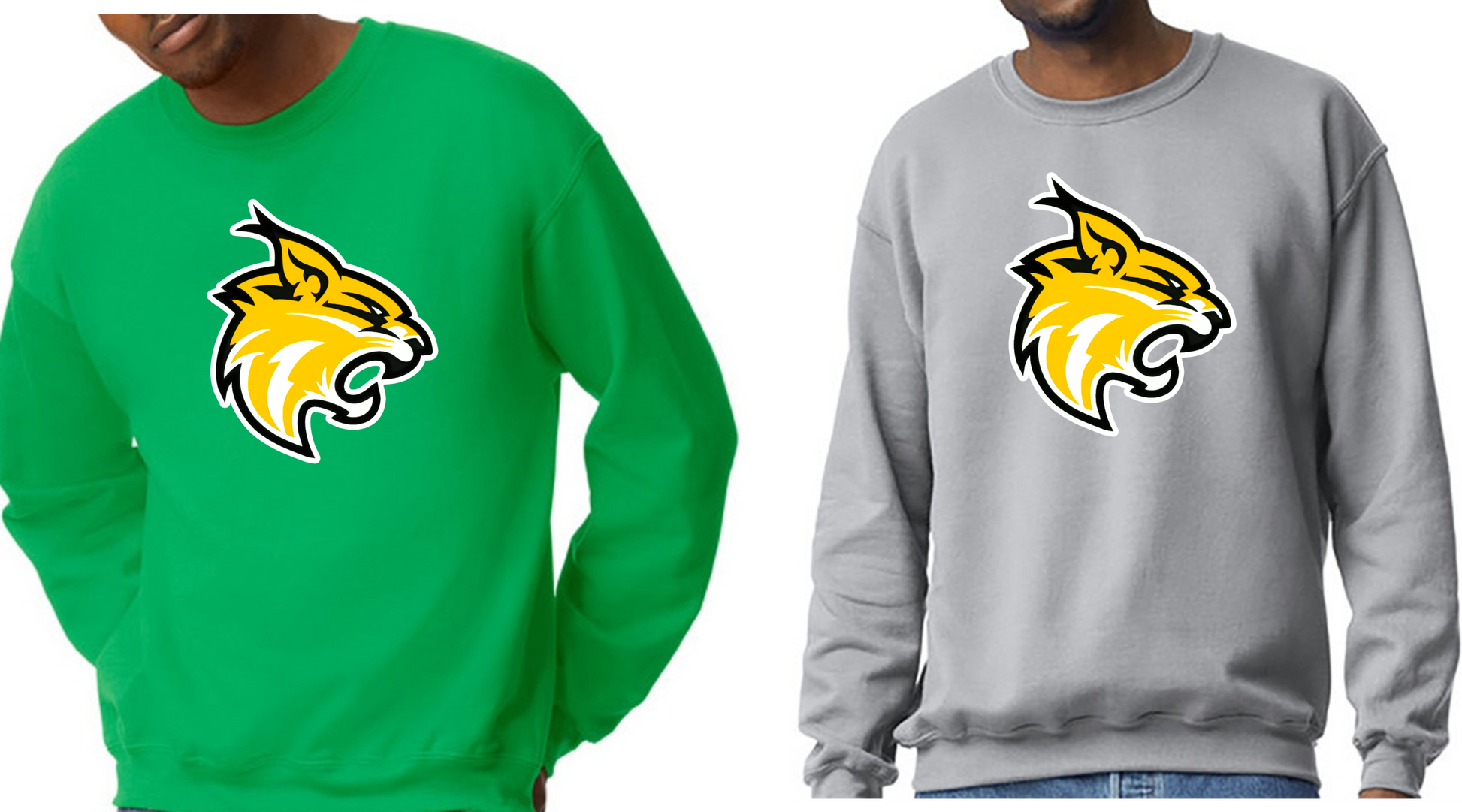 Green crew neck available in adult sizing only