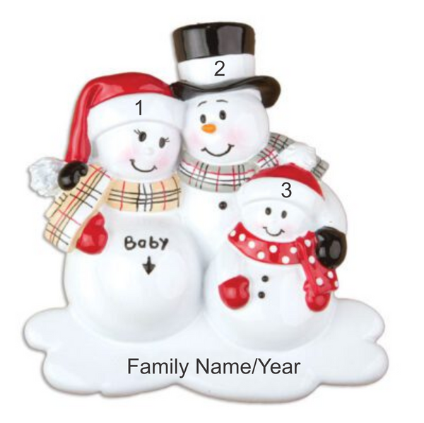 WE'RE EXPECTING W/1 CHILD PERSONALIZED CHRISTMAS ORNAMENT