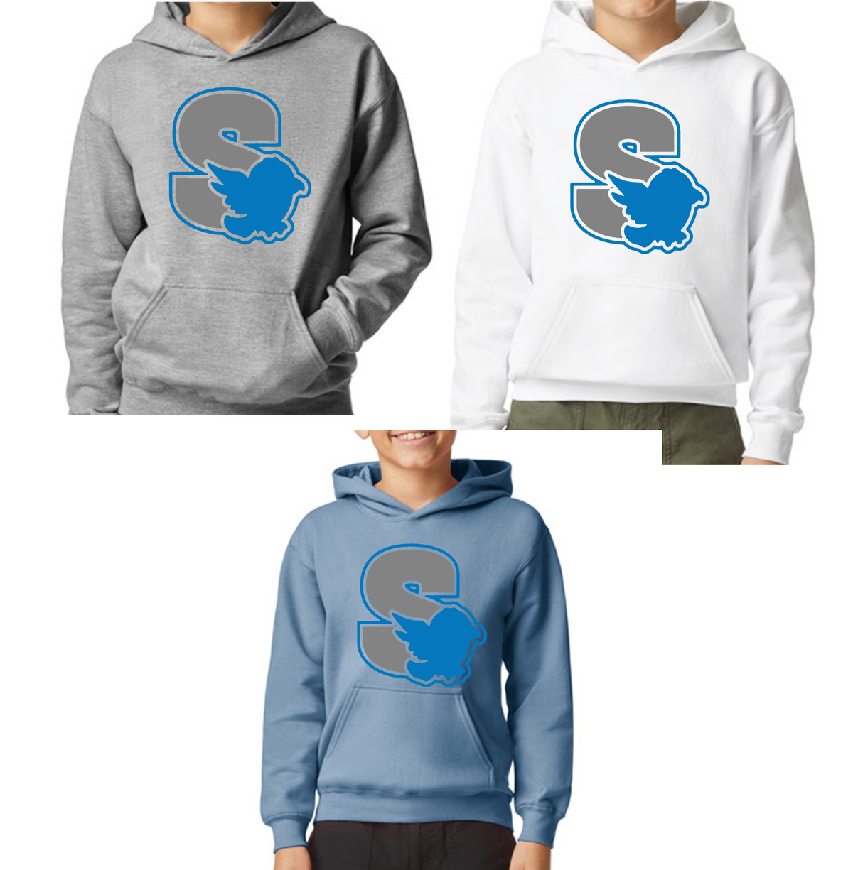 Silver Springs, Gildan Softstyle Hooded Sweatshirt, Youth and Adult Sizing, Logo 1, School Delivery