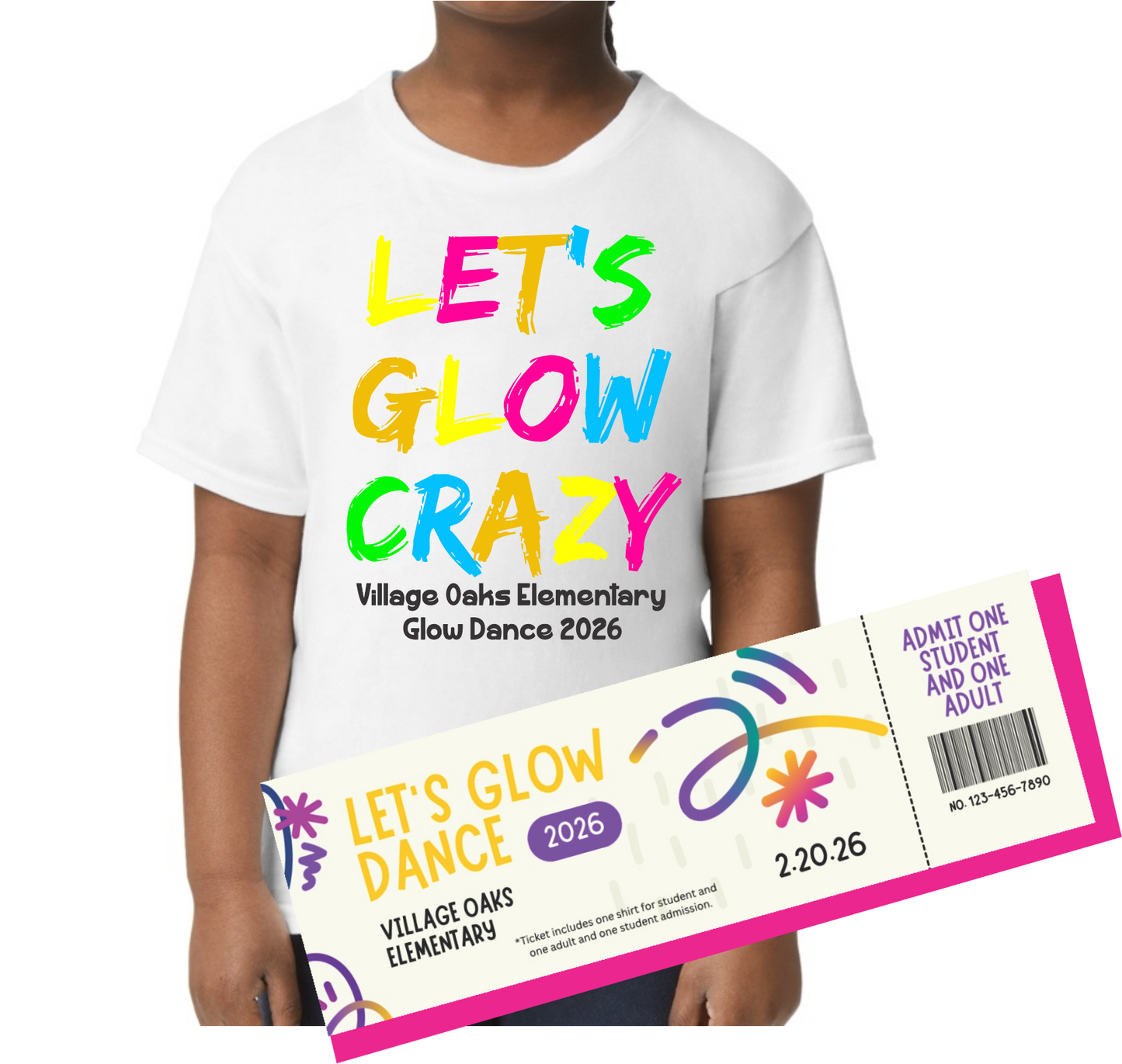 Village Oaks Glow Dance 2026- T-Shirt & Ticket
