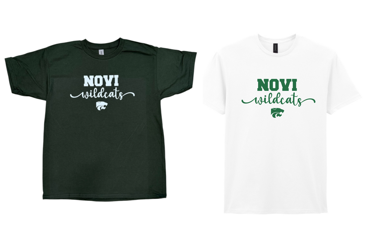 Novi Athletic Boosters Sprit Wear Sale, NOVI Wildcats Script T-Shirt