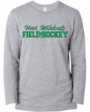 Novi Middle School Field Hockey Long Sleeve T-Shirt, Grey, Logo 2
